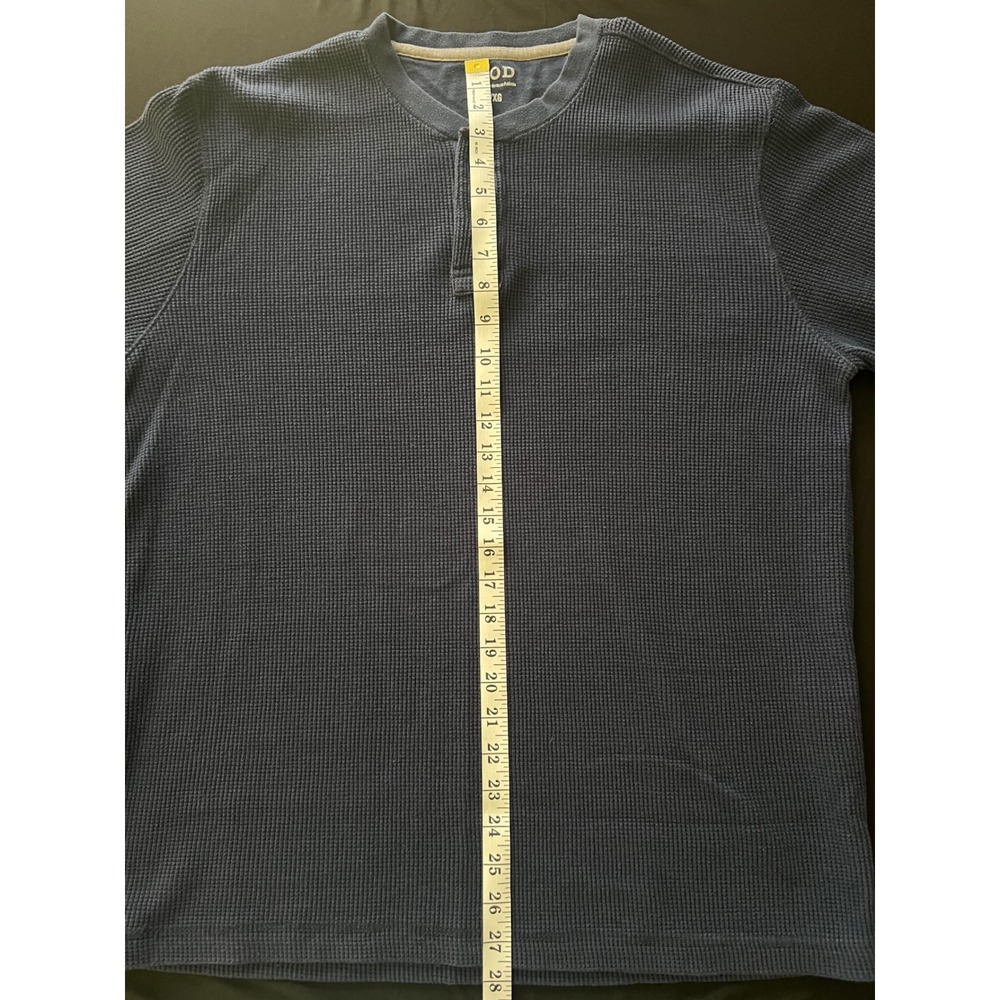 Izod Mens Waffle Knit Henley Shirt 2 Pack Navy Blue Gray XL Long Sleeve - Picture 15 of 16